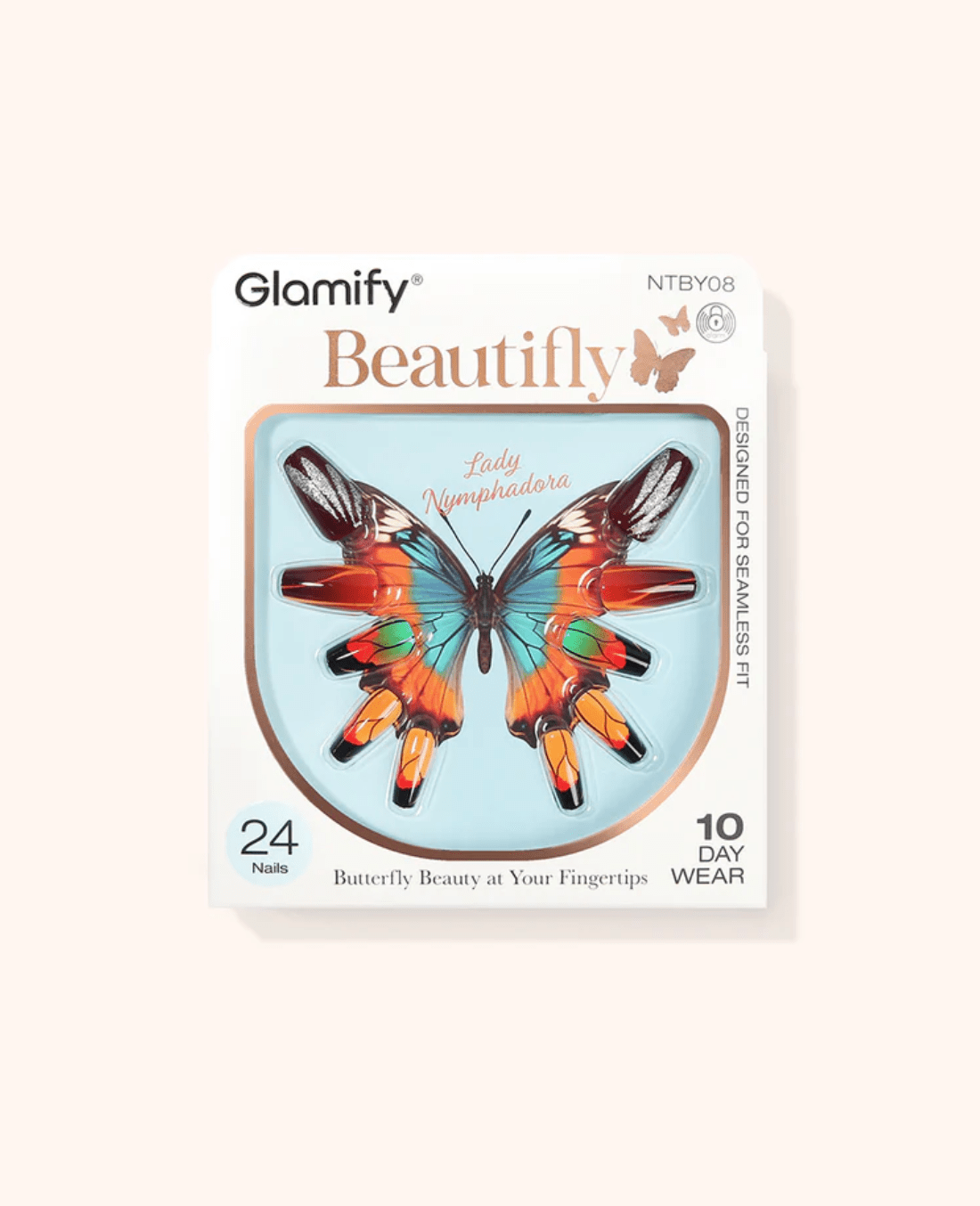 Absolute New York Beautifly Press - On Nails - Coffin Medium - Beauty Exchange Beauty Supply