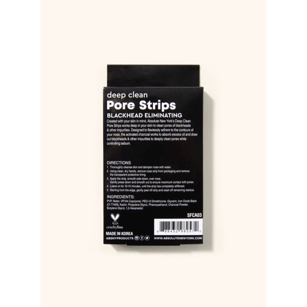 Absolute New York Deep Clean Pore Strips – 5 Sheets - Beauty Exchange Beauty Supply