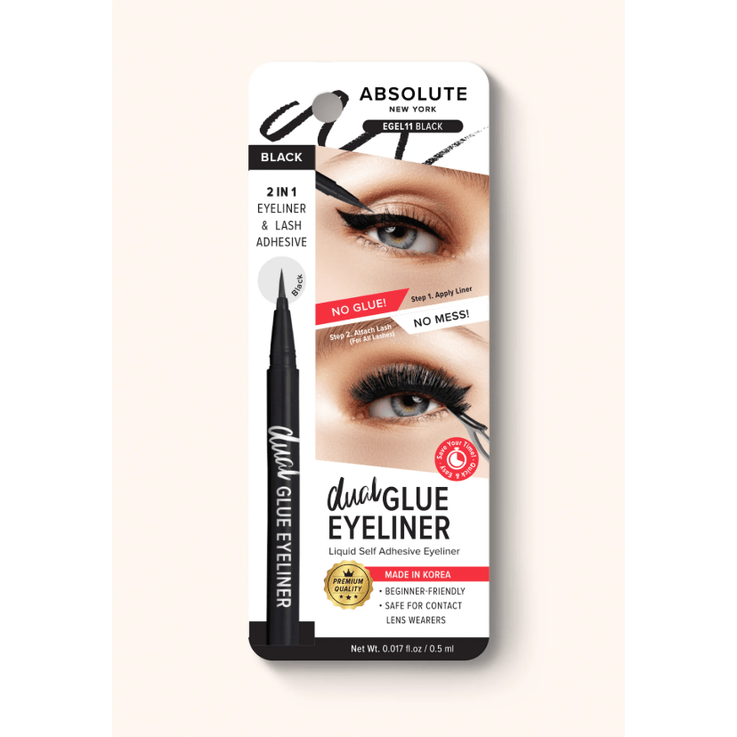 Absolute New York Dual Lash Glue Eyeliner - Black - Beauty Exchange Beauty Supply