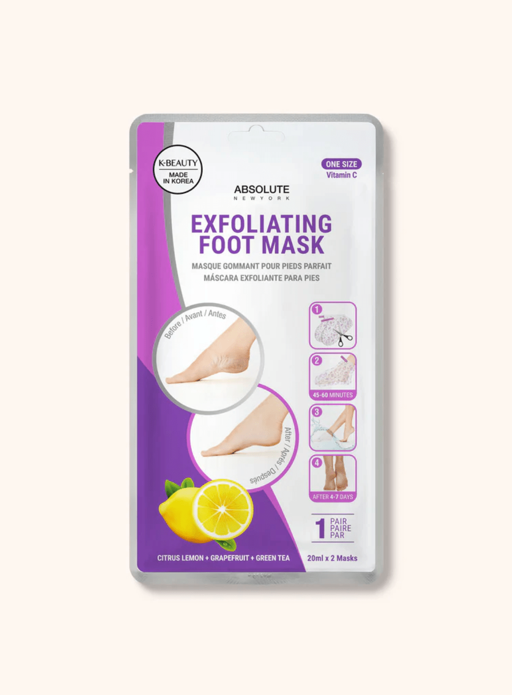 Absolute New York Exfoliating Foot Mask - Beauty Exchange Beauty Supply