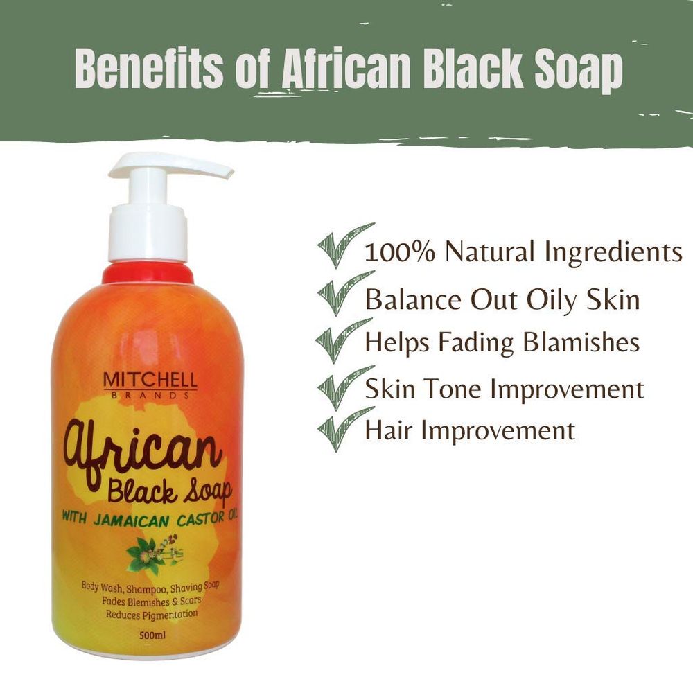 African Black Liquid Soap with Jamaican Castor Oil – 500ml - Beauty Exchange Beauty Supply