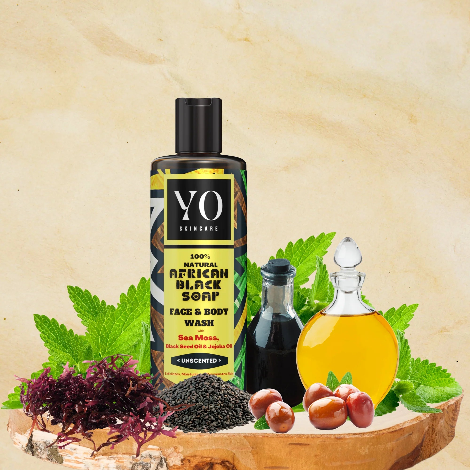 African Black Soap w/ Sea Moss, Black Seed & Jojoba – 8 oz - Beauty Exchange Beauty Supply