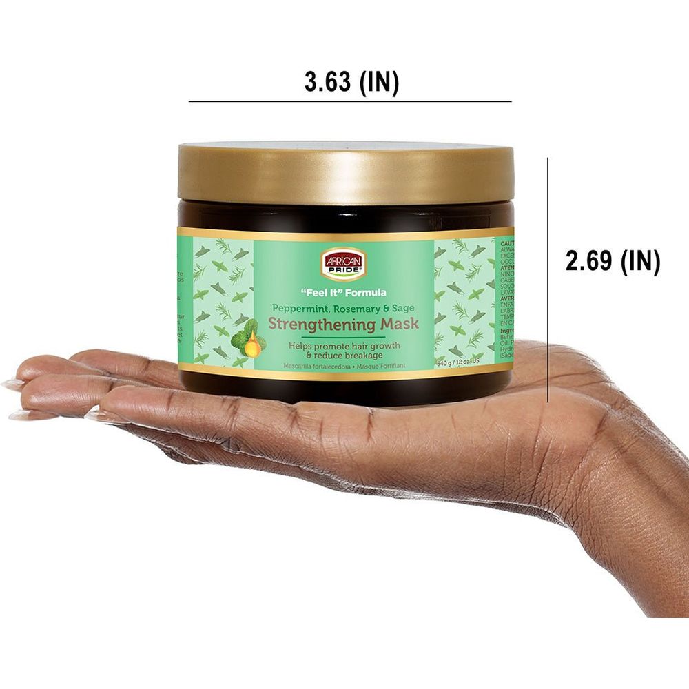 African Pride Feel It Formula – Peppermint, Rosemary & Sage | (3 Variants) Herbal Strengthening Hair Care – Choose from Detangler Cream, Leave - In Conditioner, or Deep Treatment Mask – 12 oz - Beauty Exchange Beauty Supply