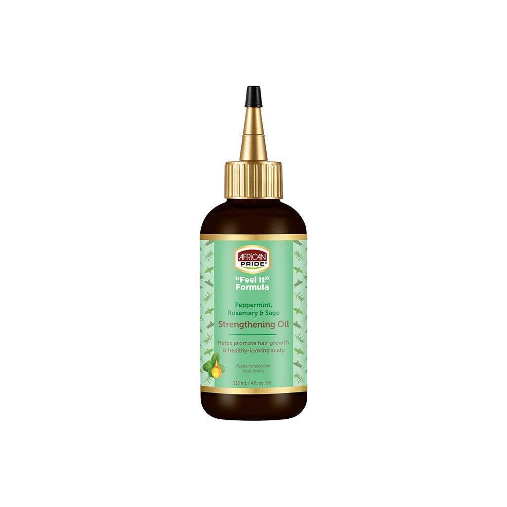 African Pride "FEEL IT" Formula Strengthening Oil | Peppermint, Rosemary & Sage Infused Oil for Scalp and Hair Health – 4 oz - Beauty Exchange Beauty Supply