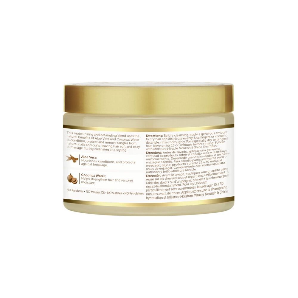 African Pride Moisture Miracle Aloe & Coconut Water Pre - Shampoo | Detangles, Hydrates & Protects Natural Hair Before Shampooing – With Aloe Vera & Coconut Water – 12 oz - Beauty Exchange Beauty Supply