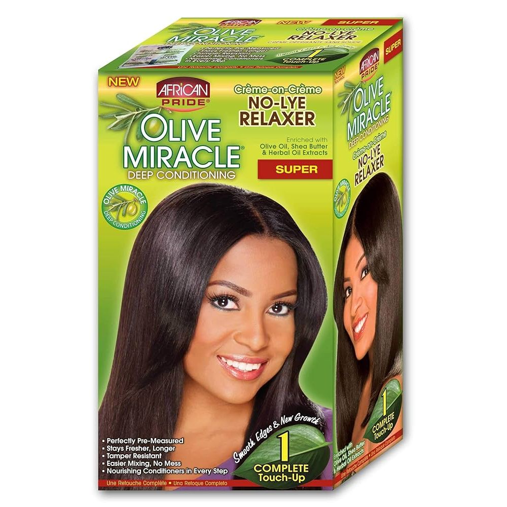 African Pride Olive Miracle Relaxer – Reg & Super Kits - Beauty Exchange Beauty Supply