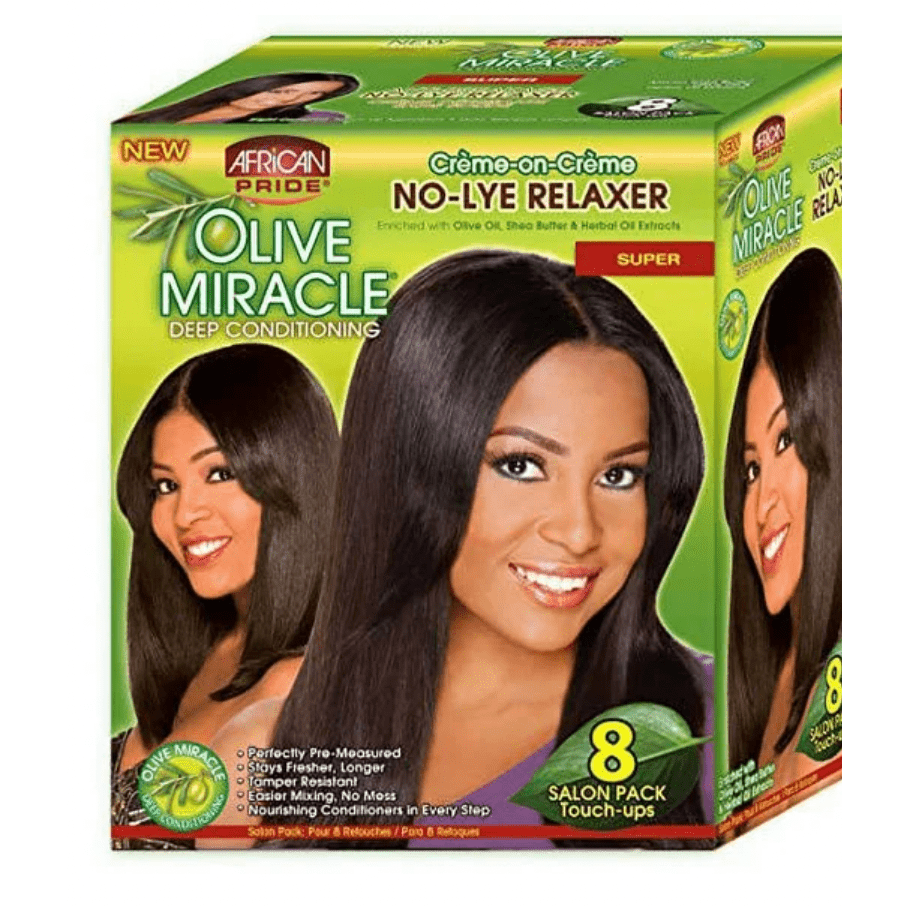 African Pride Olive Miracle Relaxer – Reg & Super Kits - Beauty Exchange Beauty Supply