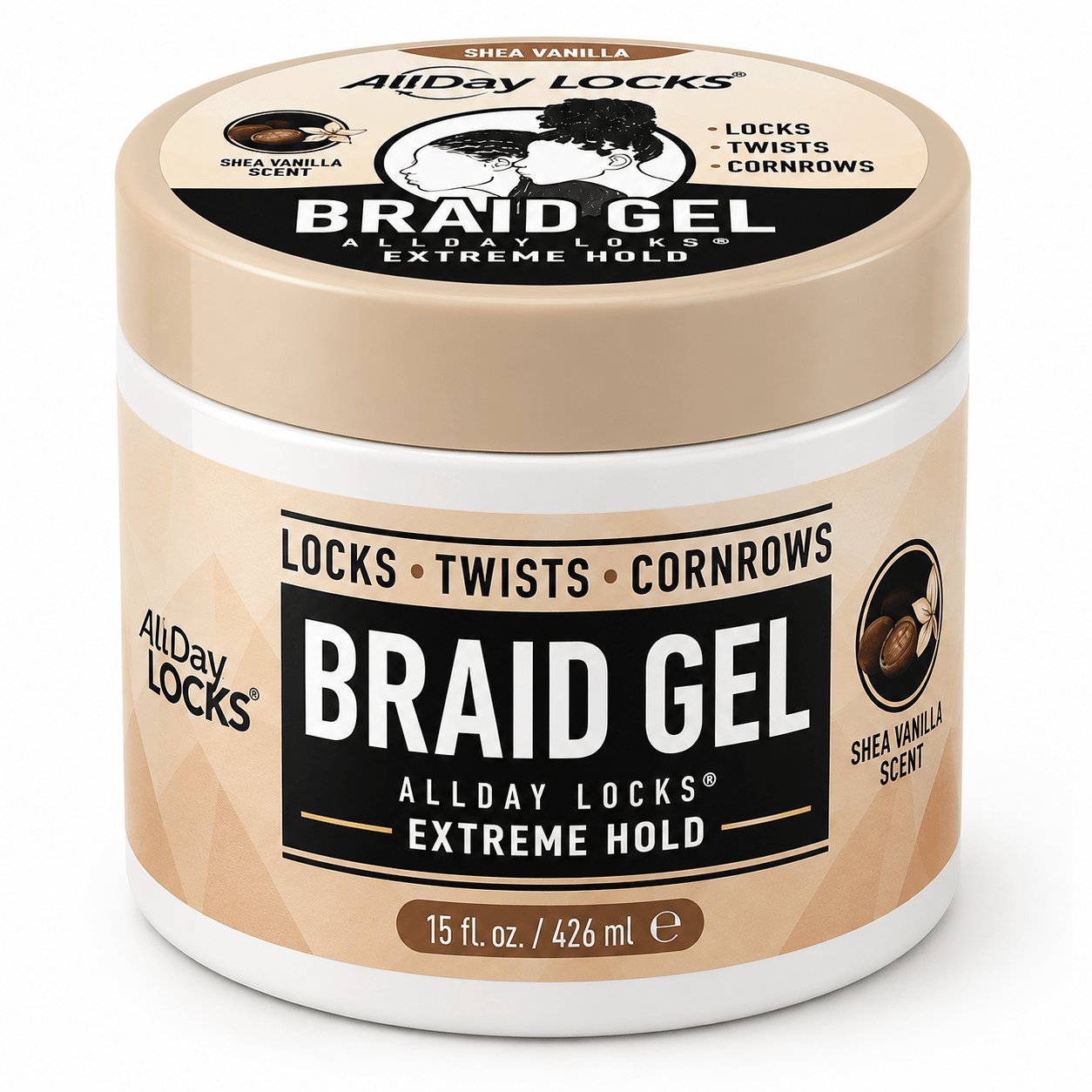 All Day Locks Braid Gel Shea Vanilla - Beauty Exchange Beauty Supply