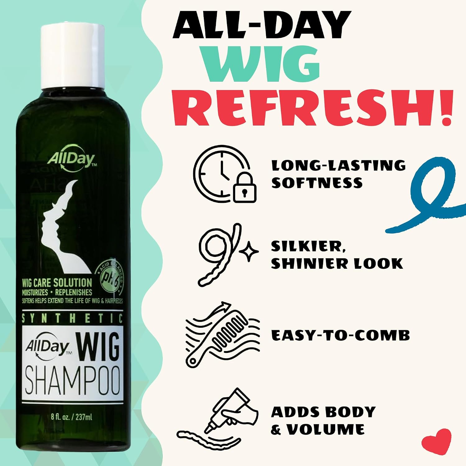 AllDay Locks Synthetic Wig Shampoo – 8oz - Beauty Exchange Beauty Supply
