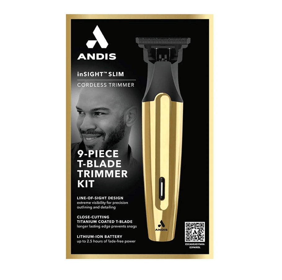 Andis At - Home Trimmer inSIGHT T - Blade Gold – 9 - Piece Kit - Beauty Exchange Beauty Supply