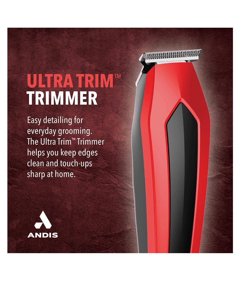 Andis – At-Home Trimmer Ultra Trim Red – 7 Piece Kit - Beauty Exchange Beauty Supply