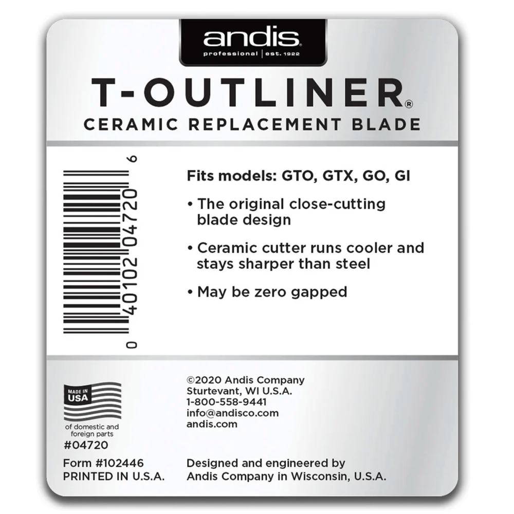 Andis T - Outliner Replacement Blade – Steel/Ceramic - Beauty Exchange Beauty Supply
