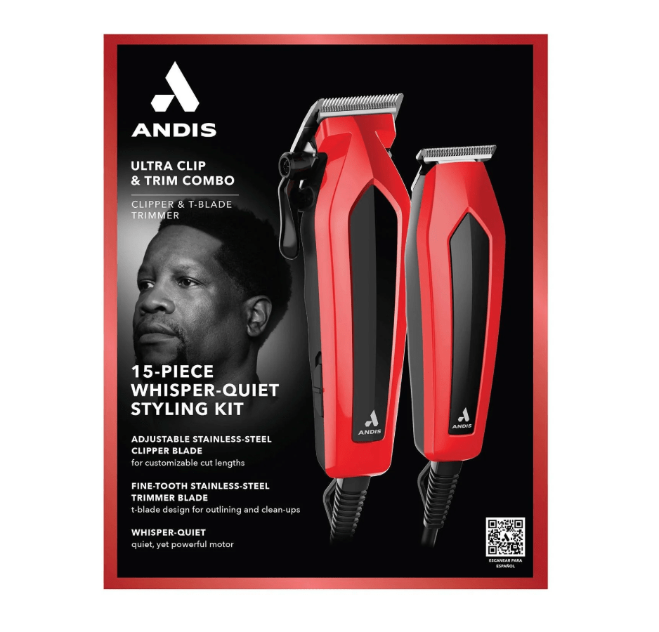 Andis Ultra Clip & Trim Combo Kit - Red - Beauty Exchange Beauty Supply