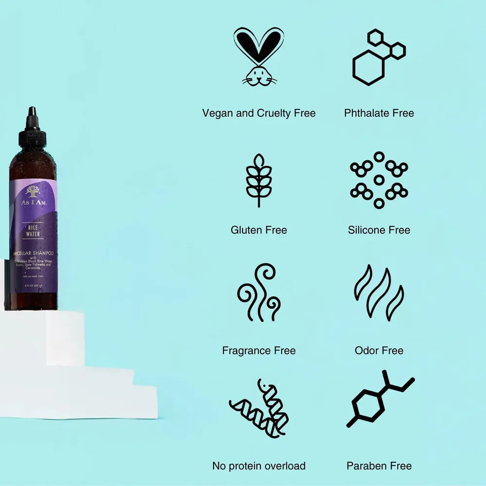 As I Am Rice Water Shampoo & Conditioner – 8 oz - Beauty Exchange Beauty Supply