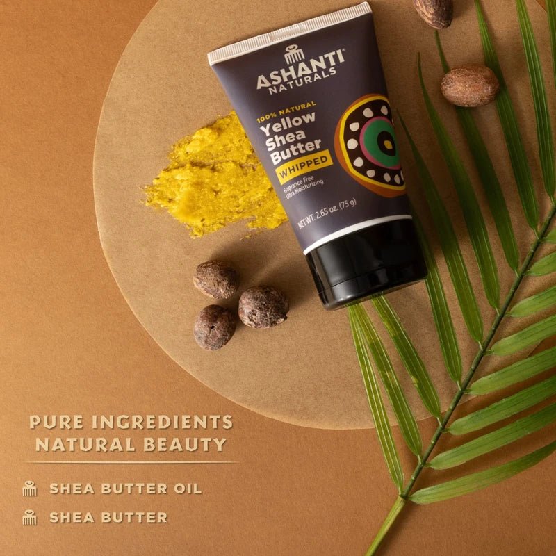 Ashanti Naturals 100% Whipped Shea Butter – 2 Variants (White & Yellow) – Pure, Natural Moisturizer – 2.65 oz Tube - Beauty Exchange Beauty Supply