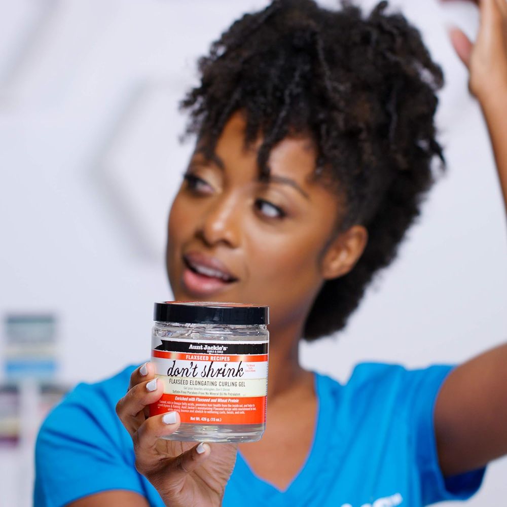 Aunt Jackie’s Don’t Shrink Flaxseed Elongating Curling Gel – 15 oz | Curl Definition & Stretch for Natural Hair - Beauty Exchange Beauty Supply