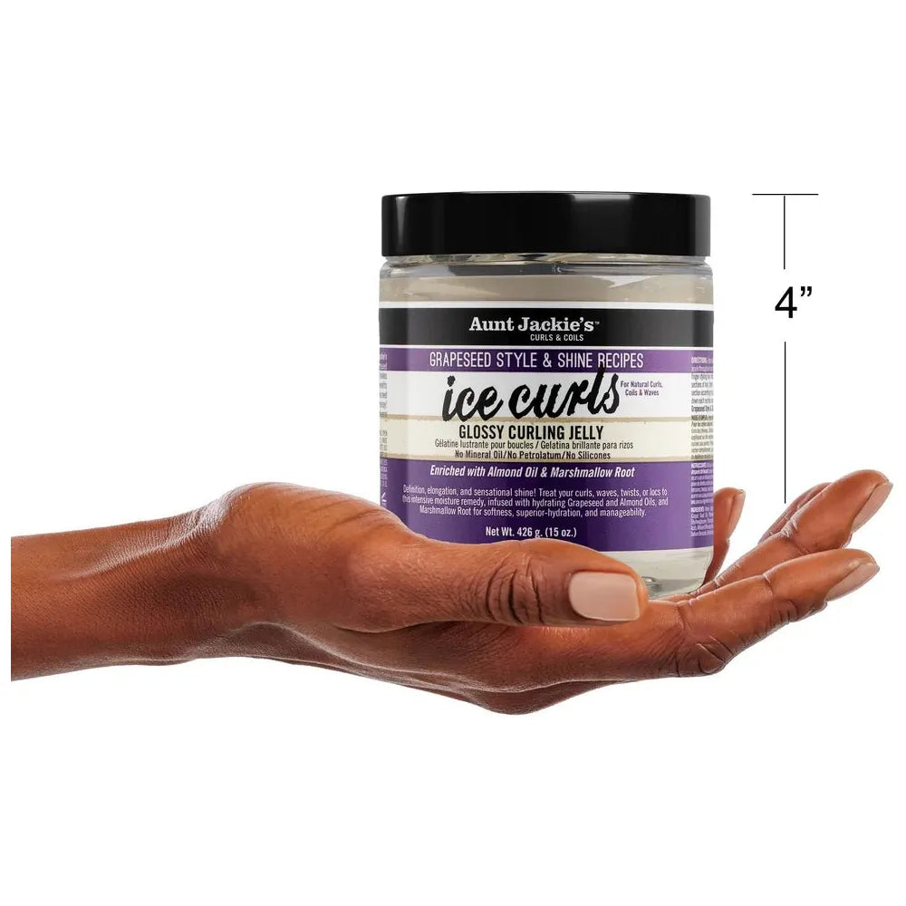 Aunt Jackie’s Grapeseed Ice Curls Curling Gel | Defines, Moisturizes & Holds Curls with Grapeseed Oil – 15 oz - Beauty Exchange Beauty Supply