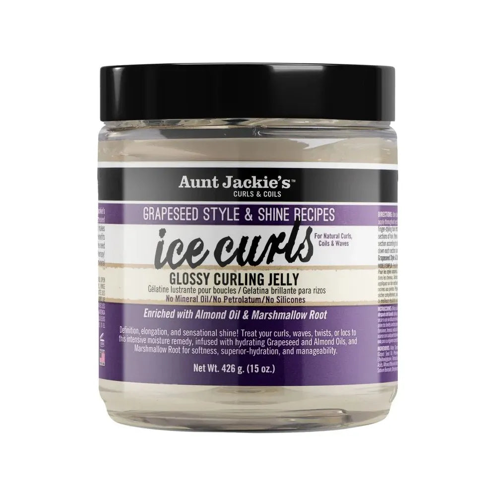 Aunt Jackie’s Grapeseed Ice Curls Curling Gel | Defines, Moisturizes & Holds Curls with Grapeseed Oil – 15 oz - Beauty Exchange Beauty Supply