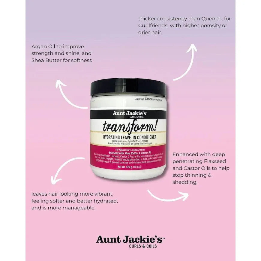 Aunt Jackie's Transform Hydrating Leave - In Conditioner – 15 fl oz - Beauty Exchange Beauty Supply