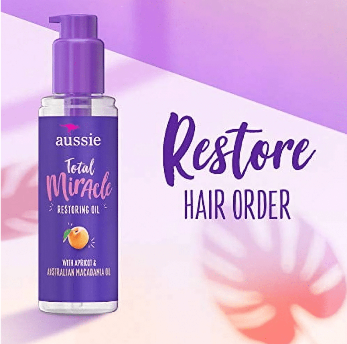 Aussie Total Miracle Restoring Oil – Apricot, 3.2oz - Beauty Exchange Beauty Supply