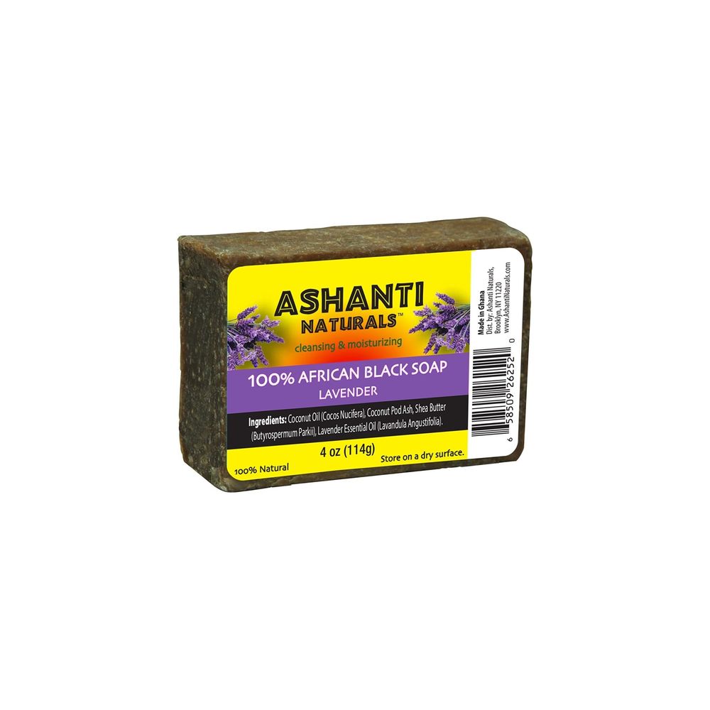 Authentic African Black Soap – Lavender 4 oz - Beauty Exchange Beauty Supply