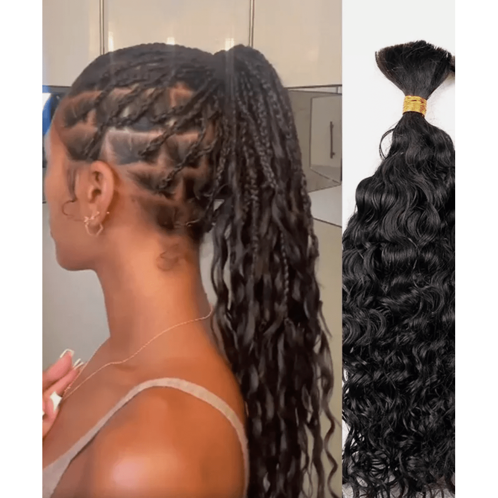B & B Express 100% Human Hair Bulk Extensions for Braiding - Water Wave - Beauty Exchange Beauty Supply