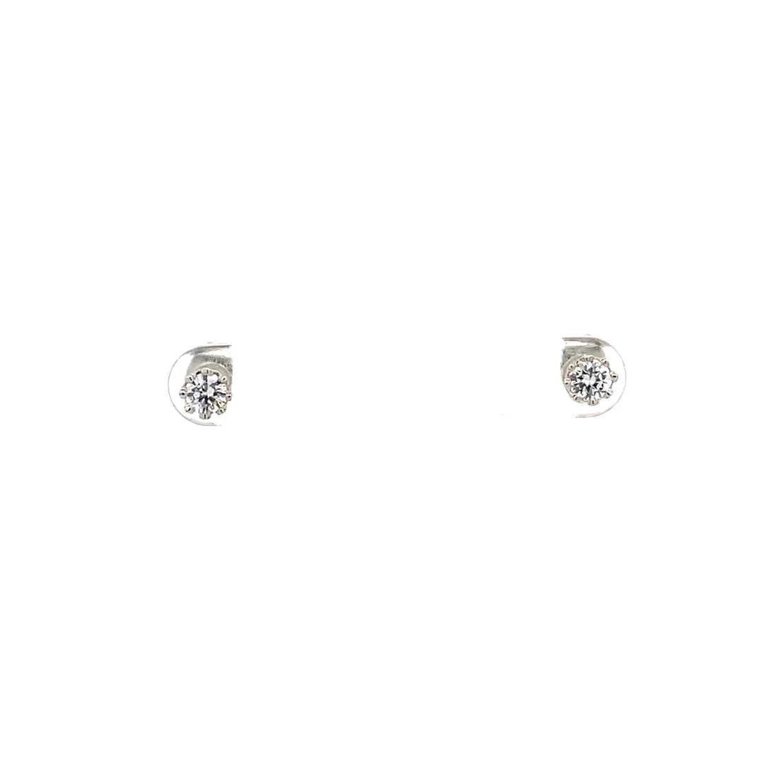 The One Jewelry Crown Stud CZ Round Earrings