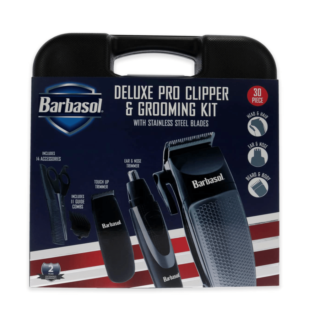 Barbasol 30‑Piece Deluxe Grooming Kit – Clipper + Trimmers - Beauty Exchange Beauty Supply