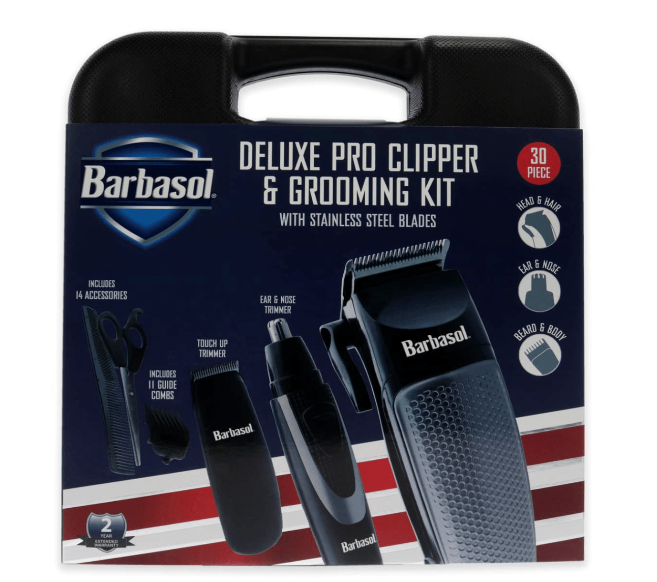 Barbasol 30‑Piece Deluxe Grooming Kit – Clipper + Trimmers - Beauty Exchange Beauty Supply