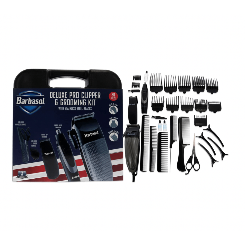 Barbasol 30‑Piece Deluxe Grooming Kit – Clipper + Trimmers - Beauty Exchange Beauty Supply