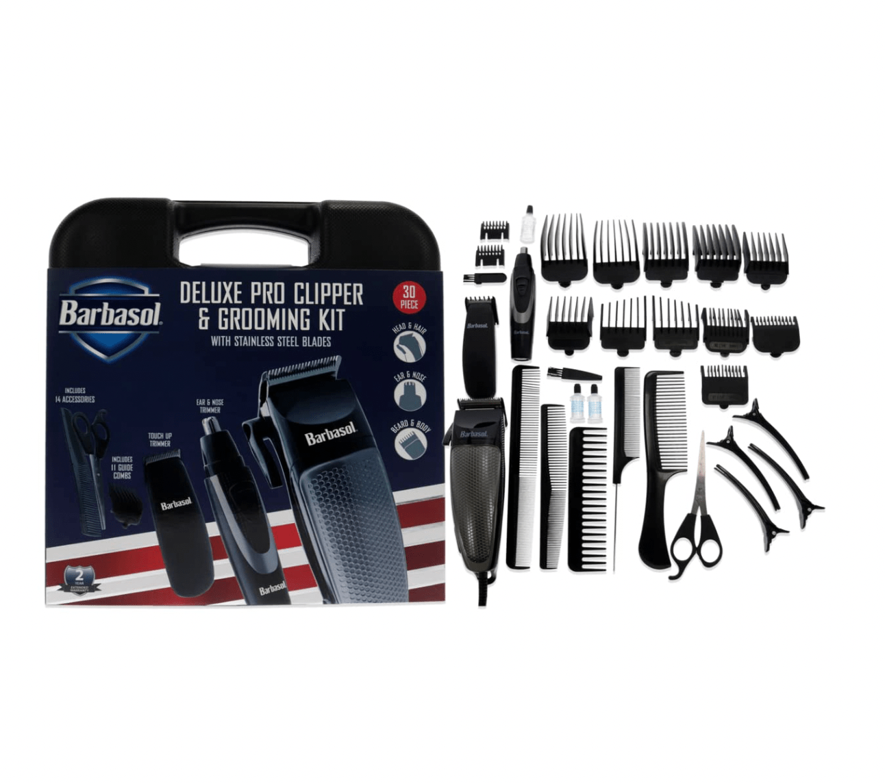Barbasol 30‑Piece Deluxe Grooming Kit – Clipper + Trimmers - Beauty Exchange Beauty Supply