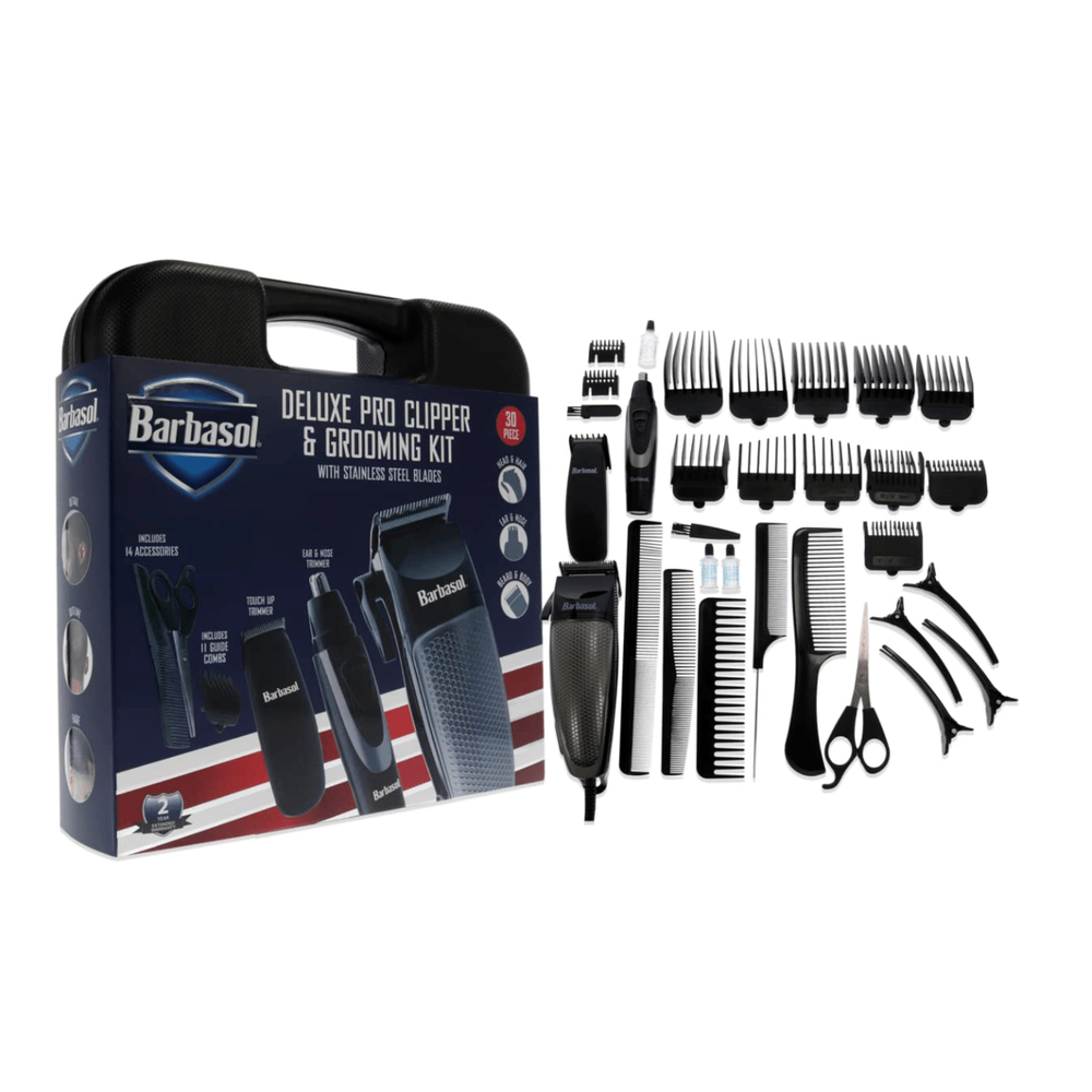 Barbasol 30‑Piece Deluxe Grooming Kit – Clipper + Trimmers - Beauty Exchange Beauty Supply