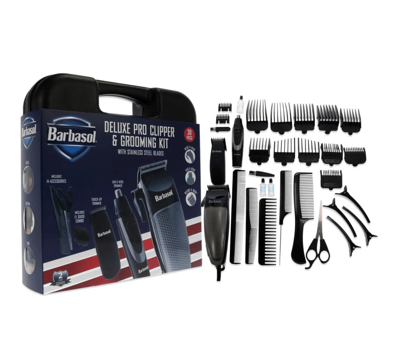 Barbasol 30‑Piece Deluxe Grooming Kit – Clipper + Trimmers - Beauty Exchange Beauty Supply