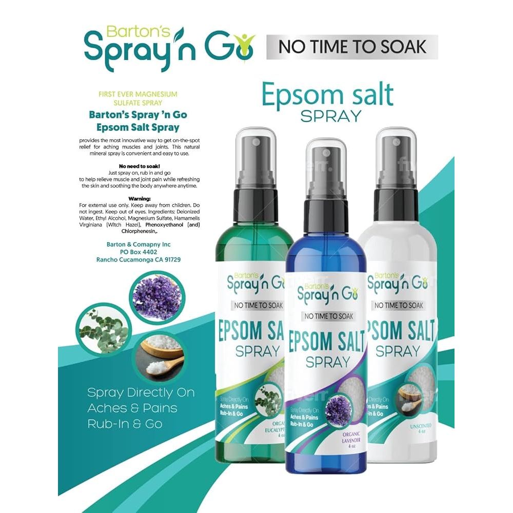 Barton’s Spray n Go Epsom Salt Spray - 4oz - Beauty Exchange Beauty Supply