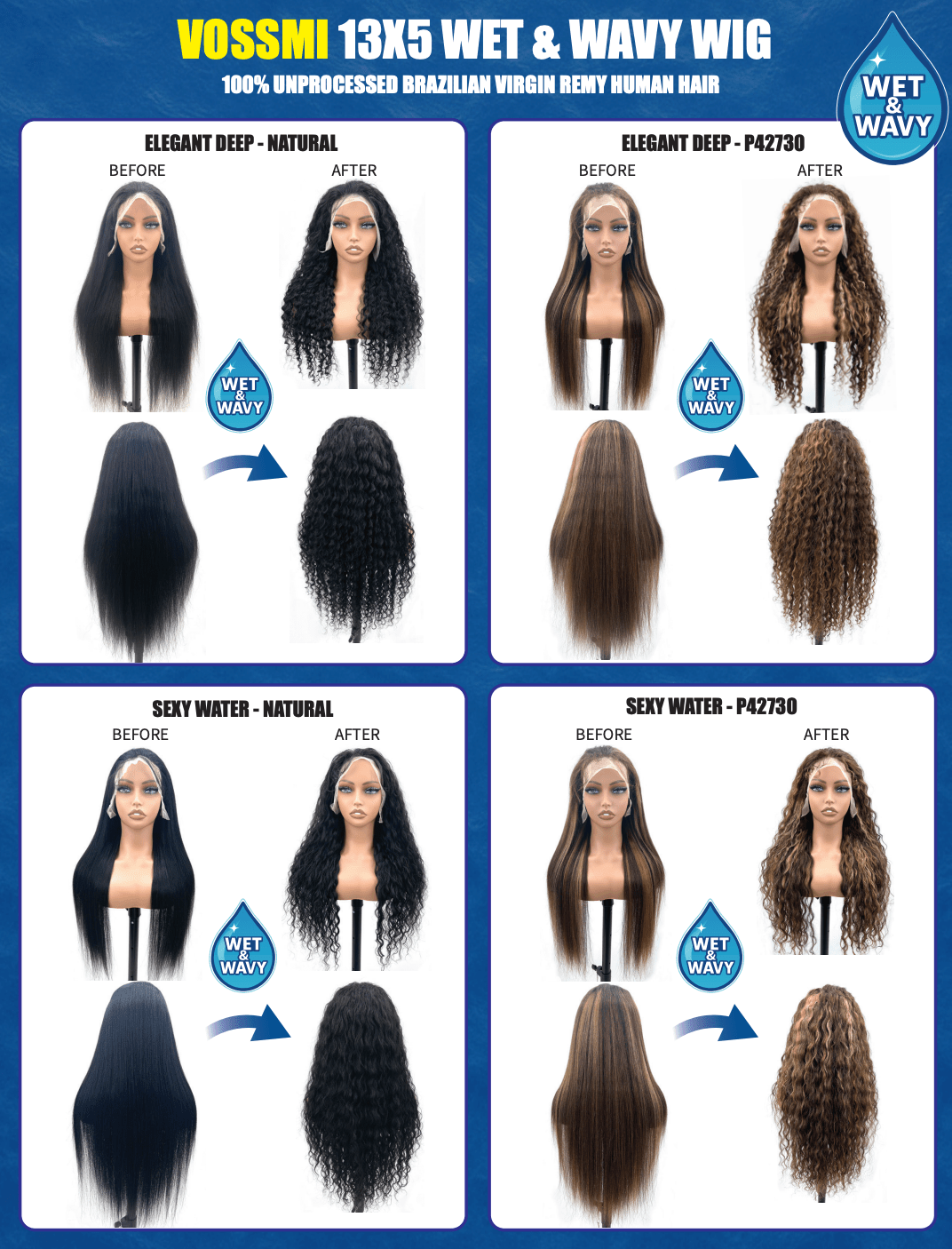 Beautiful Day Vossmi 13X5 Wet & Wavy Wig - P42730 - Beauty Exchange Beauty Supply