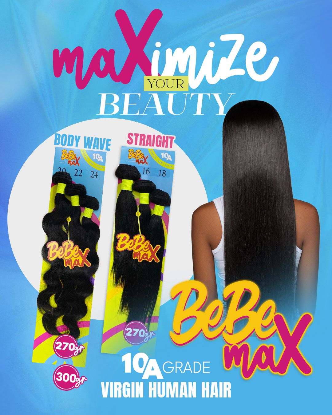 BeBe MAX 100% Virgin Human Hair Multipack 10A - Body Wave - Beauty Exchange Beauty Supply