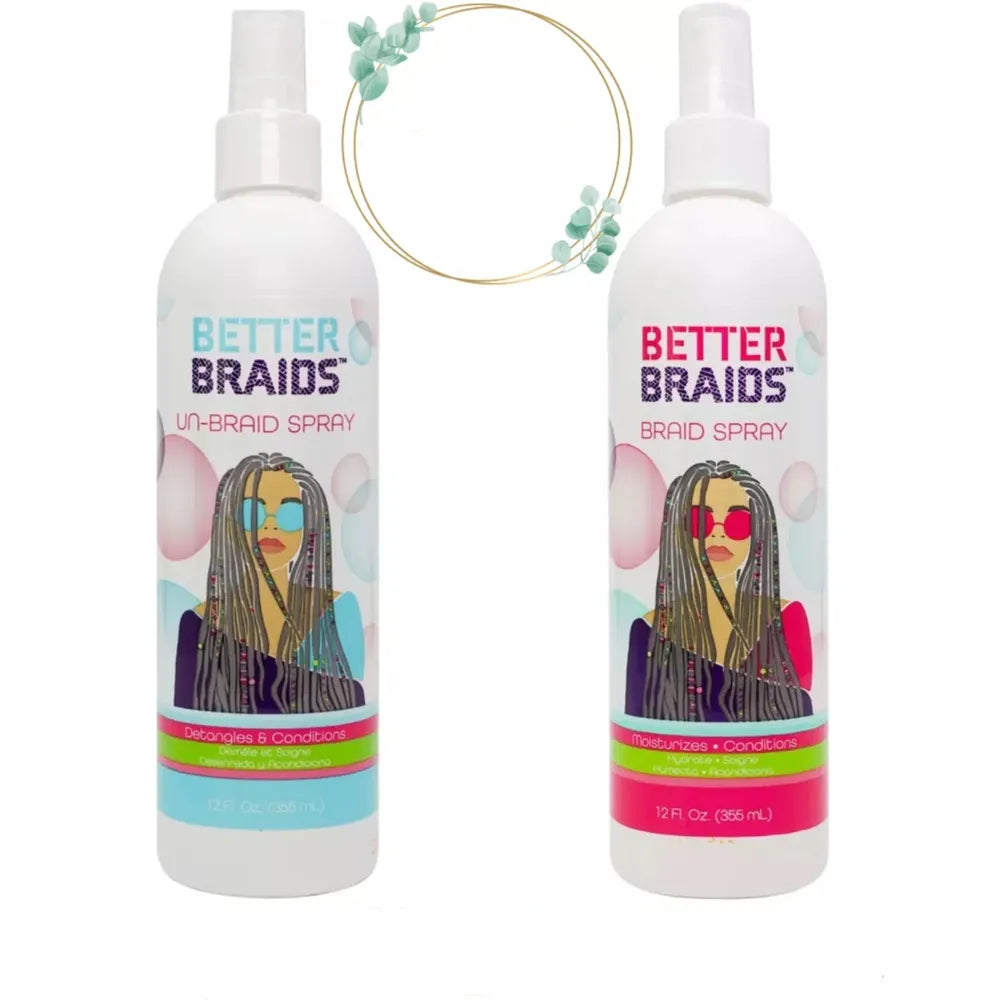 Better Braids Braid Spray Collection – Braid Spray & Un‑Braid Spray – 12 oz - Beauty Exchange Beauty Supply