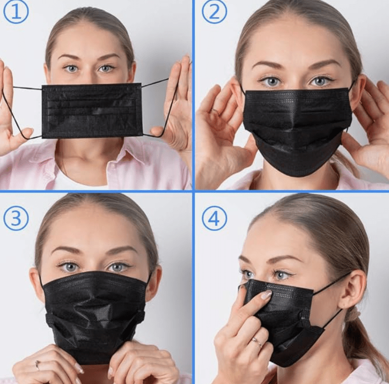 Black Face Mask 3 Layer Disposable - 50 Pcs - Beauty Exchange Beauty Supply