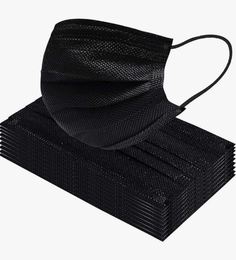 Black Face Mask 3 Layer Disposable - 50 Pcs - Beauty Exchange Beauty Supply