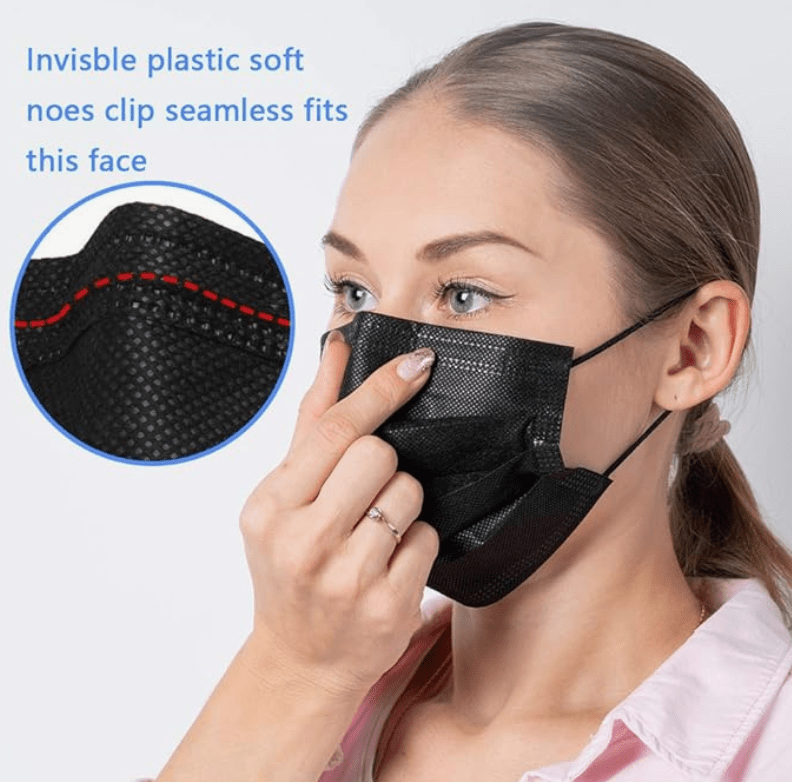 Black Face Mask 3 Layer Disposable - 50 Pcs - Beauty Exchange Beauty Supply