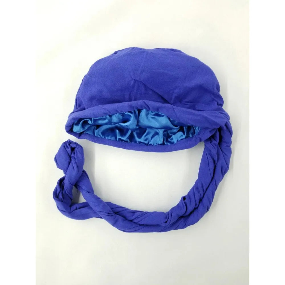 Black Ice Professional Pre - Tied Silky Satin Lined Turban M/L – Stylish Hair Protection with Satin Comfort | 6 Colors - Beauty Exchange Beauty Supply