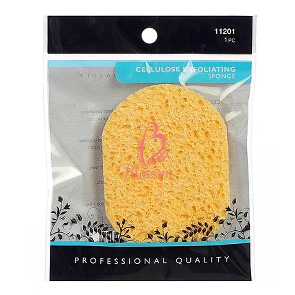 Blossom Professional Quality Cellulose Exfoliating Sponge – Gentle Skin Exfoliation & Deep Cleansing | 1pc - Beauty Exchange Beauty Supply