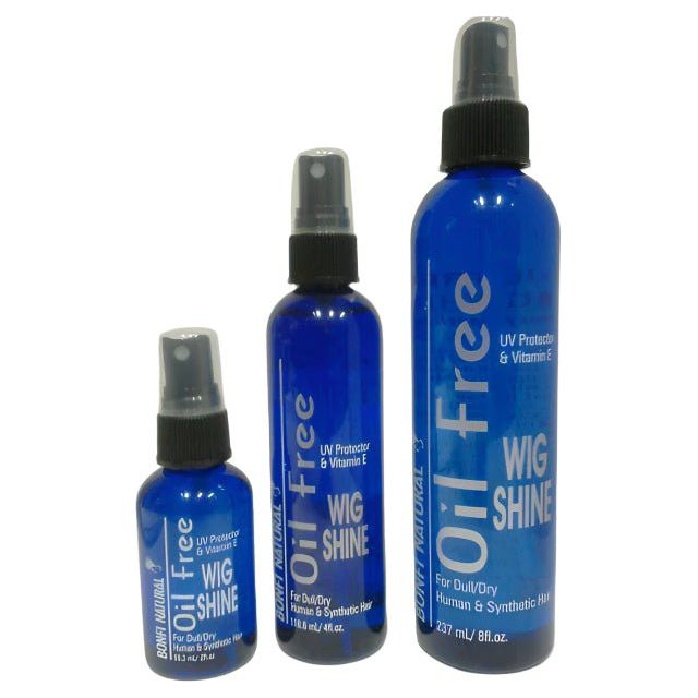 Bonfi Natural Oil - Free Wig Shine Spray – UV Protection & Vitamin E for Human & Synthetic Hair – 2 oz, 4 oz, 8 oz - Beauty Exchange Beauty Supply