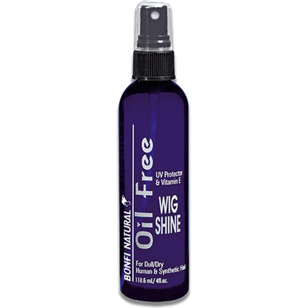 Bonfi Natural Oil - Free Wig Shine Spray – UV Protection & Vitamin E for Human & Synthetic Hair – 2 oz, 4 oz, 8 oz - Beauty Exchange Beauty Supply