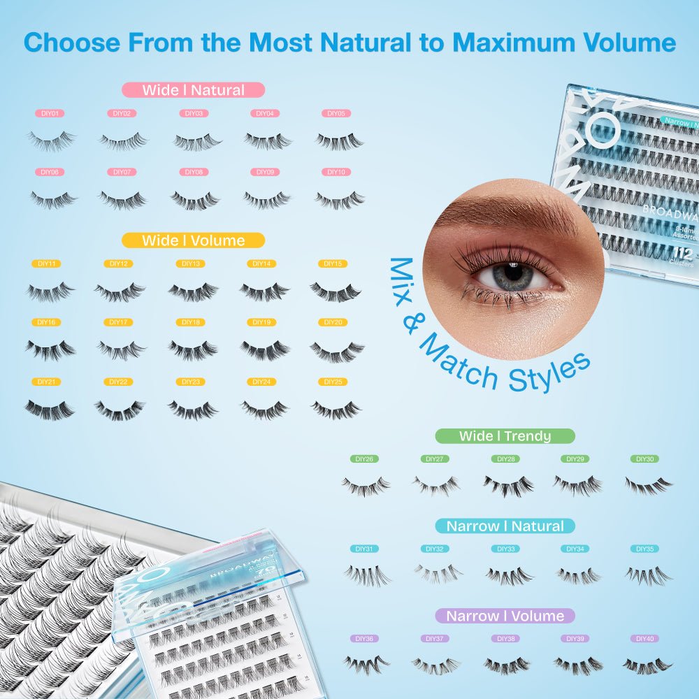 Broadway Natural DIY Cluster Lashes – (70–77pcs) - Beauty Exchange Beauty Supply