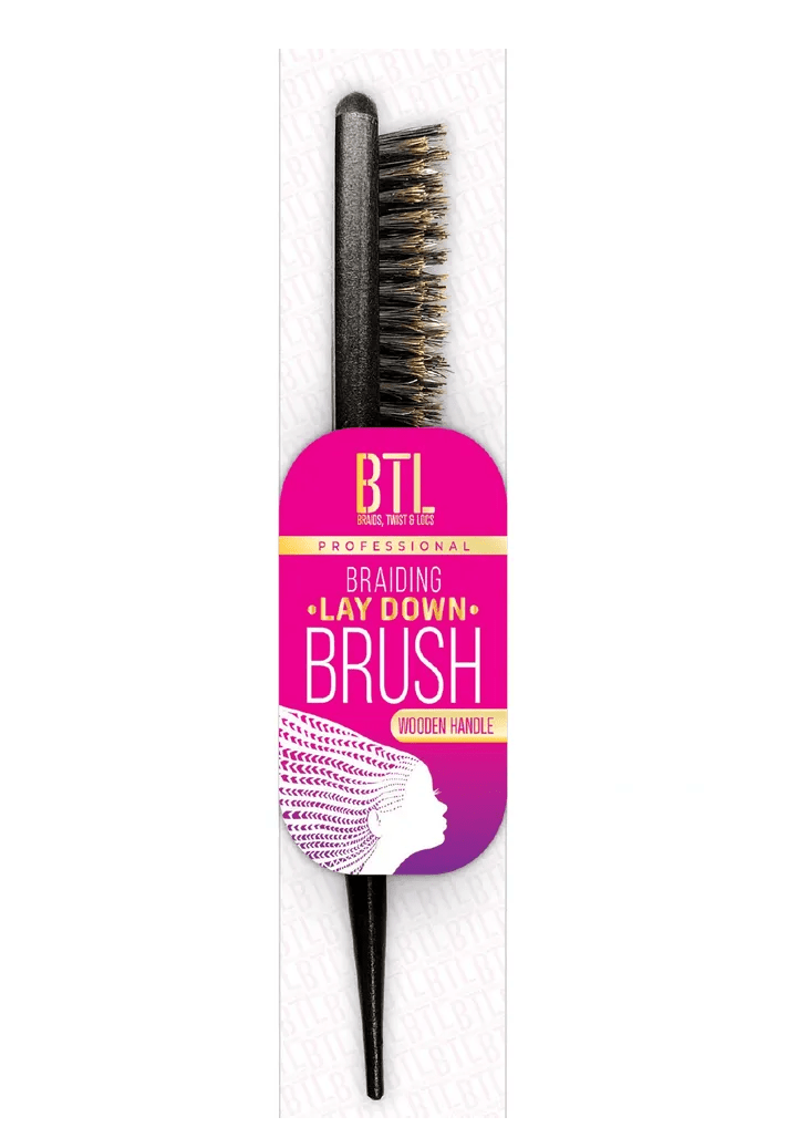 BTL Braiding Lay Down Brush with Wooden Handle - Beauty Exchange Beauty Supply