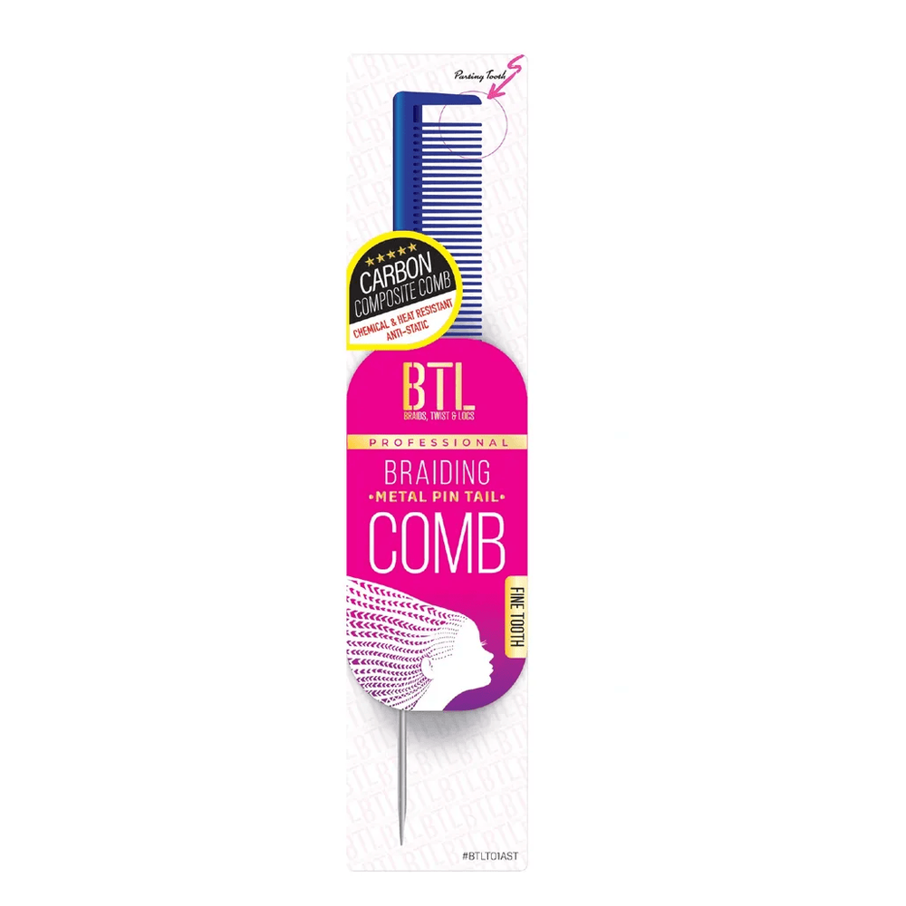 BTL Braiding Metal Pin Tail Comb Fine Tooth - Beauty Exchange Beauty Supply