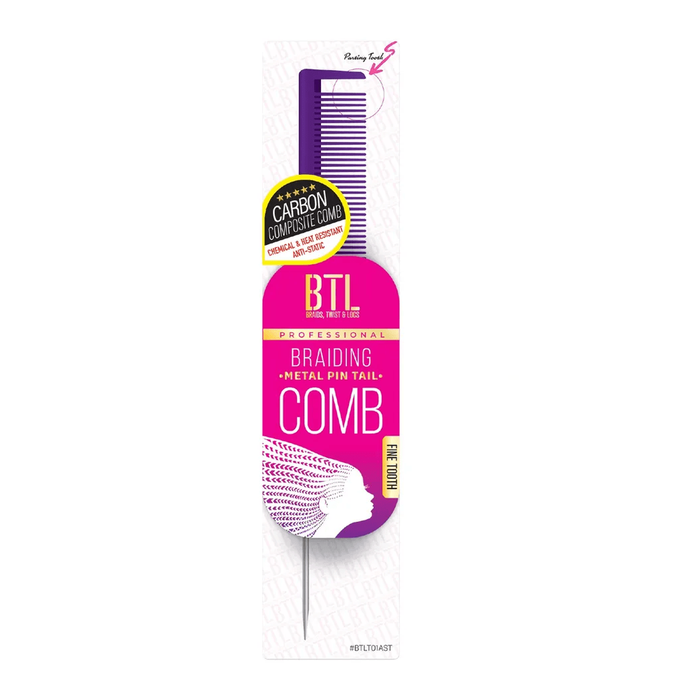 BTL Braiding Metal Pin Tail Comb Fine Tooth - Beauty Exchange Beauty Supply