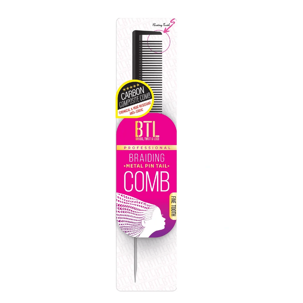 BTL Braiding Metal Pin Tail Comb Fine Tooth - Beauty Exchange Beauty Supply
