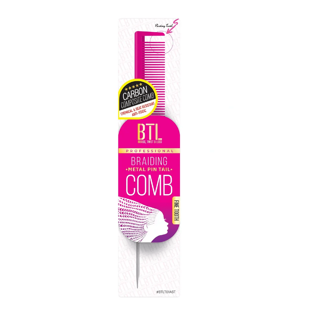 BTL Braiding Metal Pin Tail Comb Fine Tooth - Beauty Exchange Beauty Supply